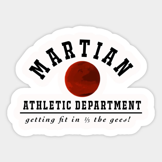 Martian Athletic Department Sticker by Sk1d_Rogu3